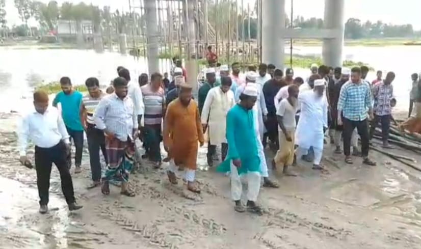 কুড়িগ্রামে দুধকুমর নদীর উপর কালিগঞ্জ সেতু নির্মাণের স্থান পরিদর্শন