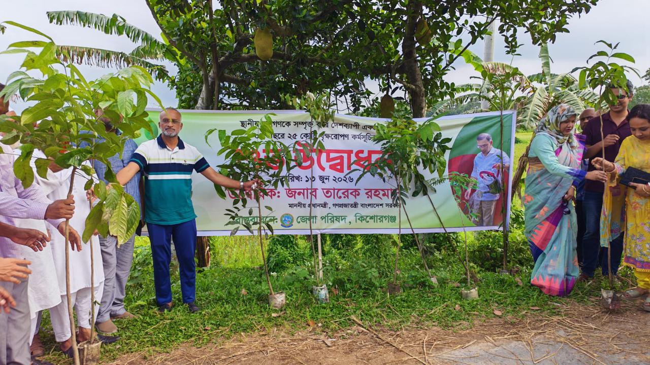 সবুজ বাংলাদেশ গড়তে হোসেনপুরে বৃক্ষরোপণ কর্মসূচির উদ্বোধন