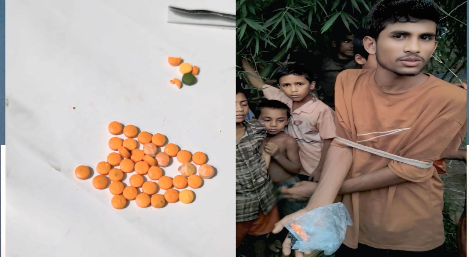 শ্রীপুর উত্তর ইউনিয়ন সীমান্তে ইয়াবা ট্যাবলেটসহ স্থানীয় জনতার হাতে যুবক আটক